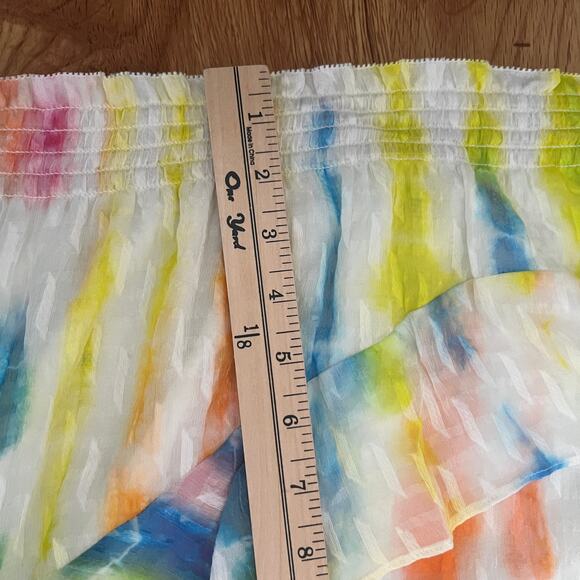 Tanya Taylor Teresa Tie Dye  Asymmetrical Silk Blend Midi Skirt Size 8 - Picture 10 of 12